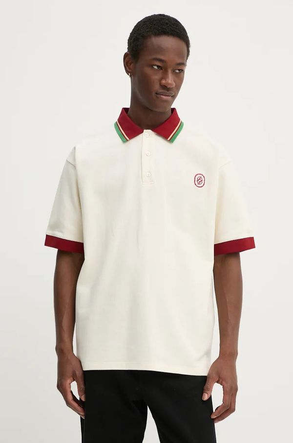 Drôle de Monsieur Bombažen polo Drôle de Monsieur Le Polo D Miroir bež barva, E-PL138-CO162-CM