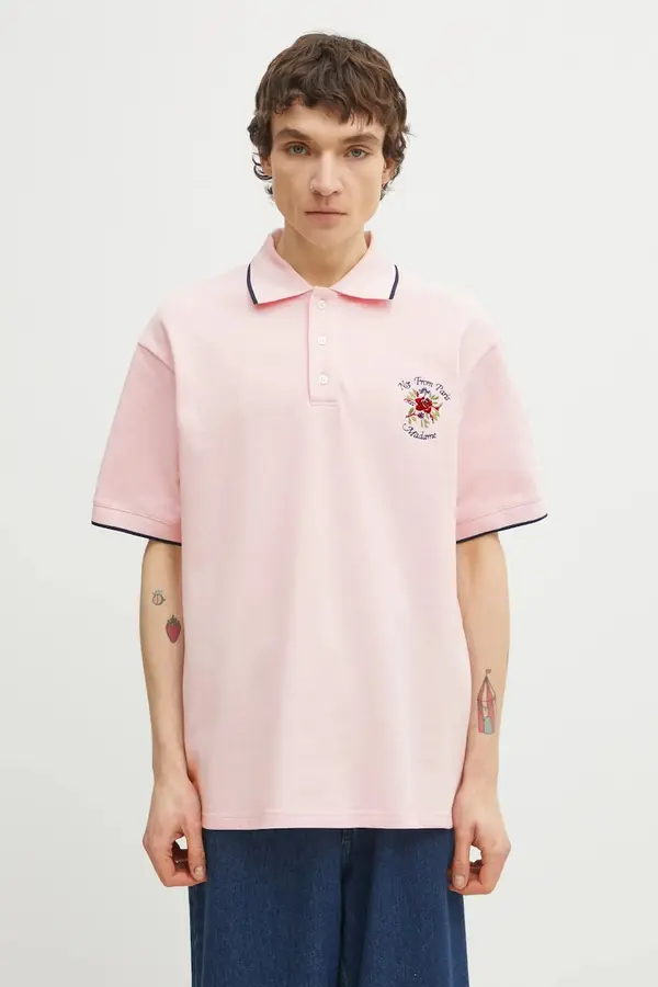 Drôle de Monsieur Bombažen polo Drôle de Monsieur Polo Piqué Slogan Rose