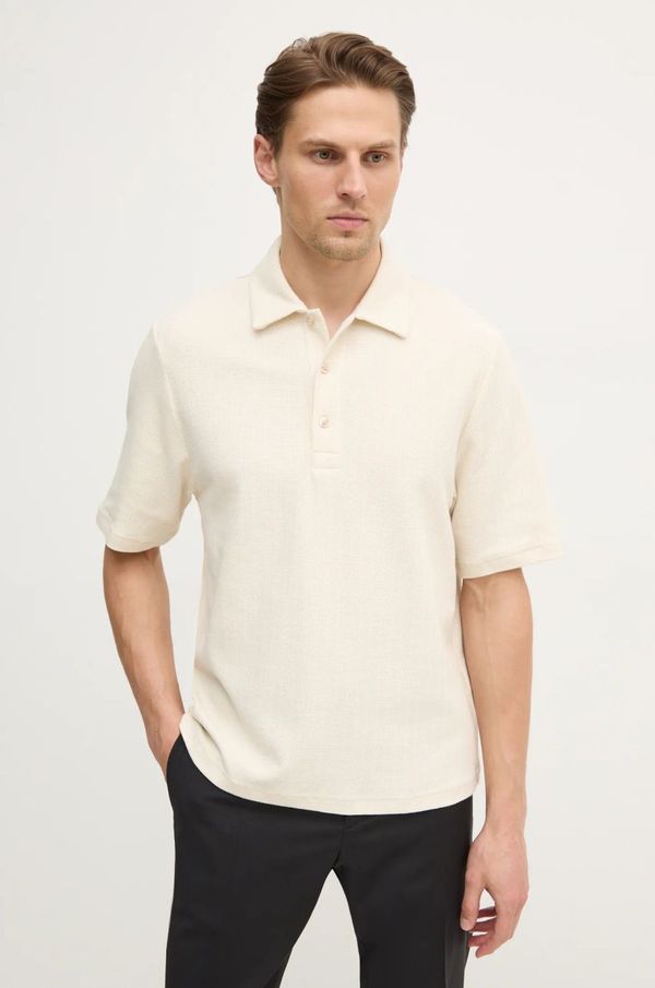 Filippa K Bombažen polo Filippa K bež barva, 31560