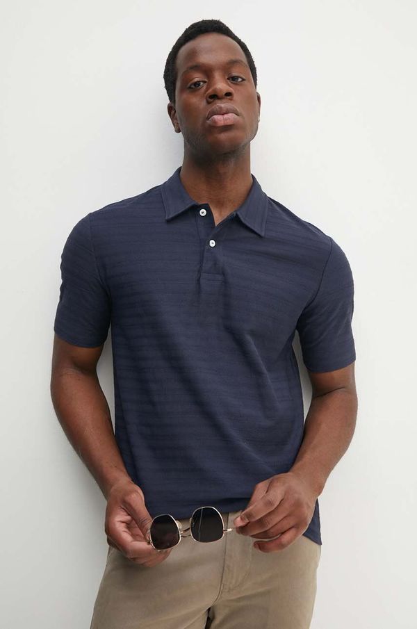Gant Bombažen polo Gant mornarsko modra barva, 2022148
