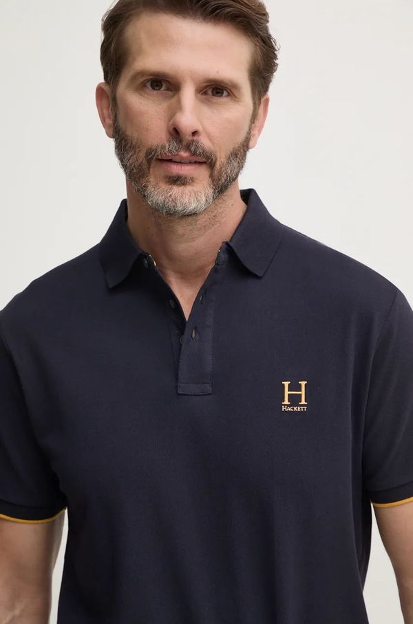 Hackett London Bombažen polo Hackett London mornarsko modra barva, HM563354