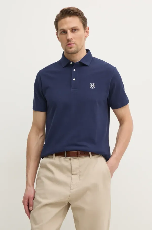 Hackett London Bombažen polo Hackett London moški, mornarsko modra barva, HM563413