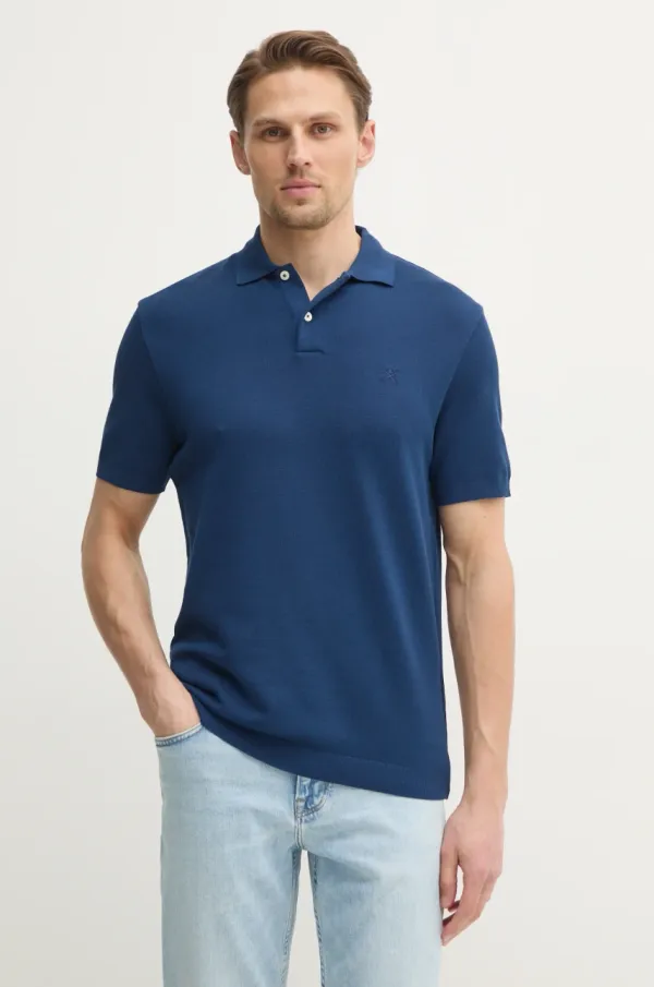 Hackett London Bombažen polo Hackett London moški, mornarsko modra barva, HM563450