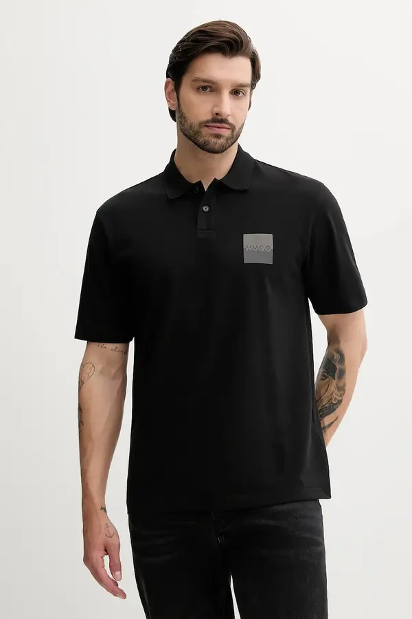 HUGO Bombažen polo HUGO Dusplity