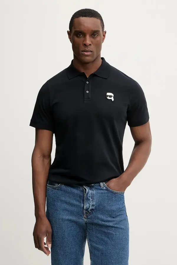 Karl Lagerfeld Bombažen polo Karl Lagerfeld