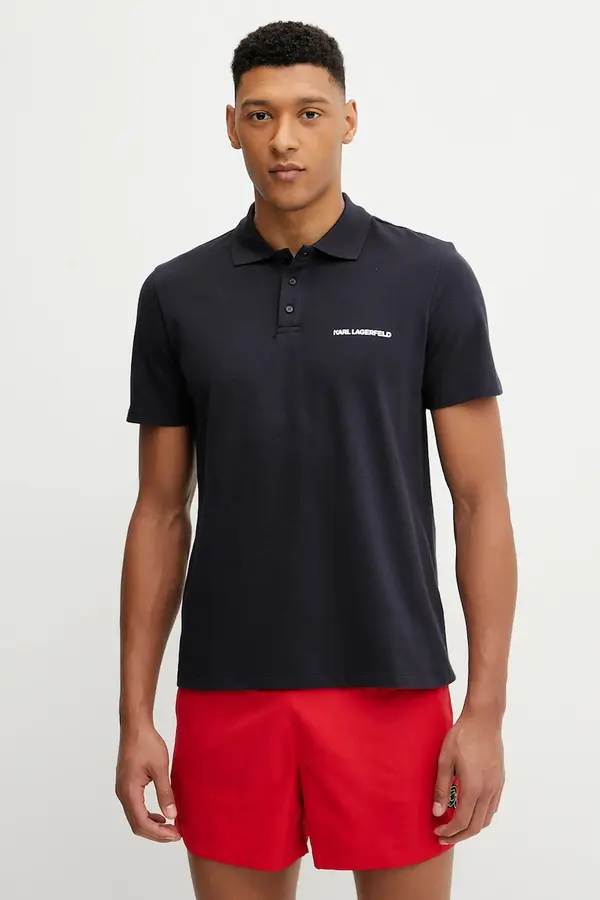 Karl Lagerfeld Bombažen polo Karl Lagerfeld