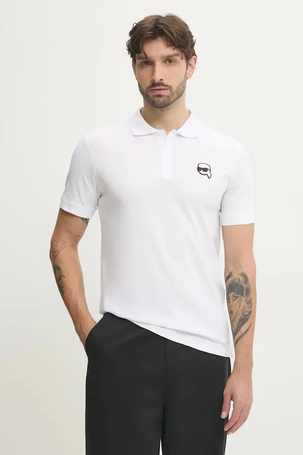 Karl Lagerfeld Bombažen polo Karl Lagerfeld