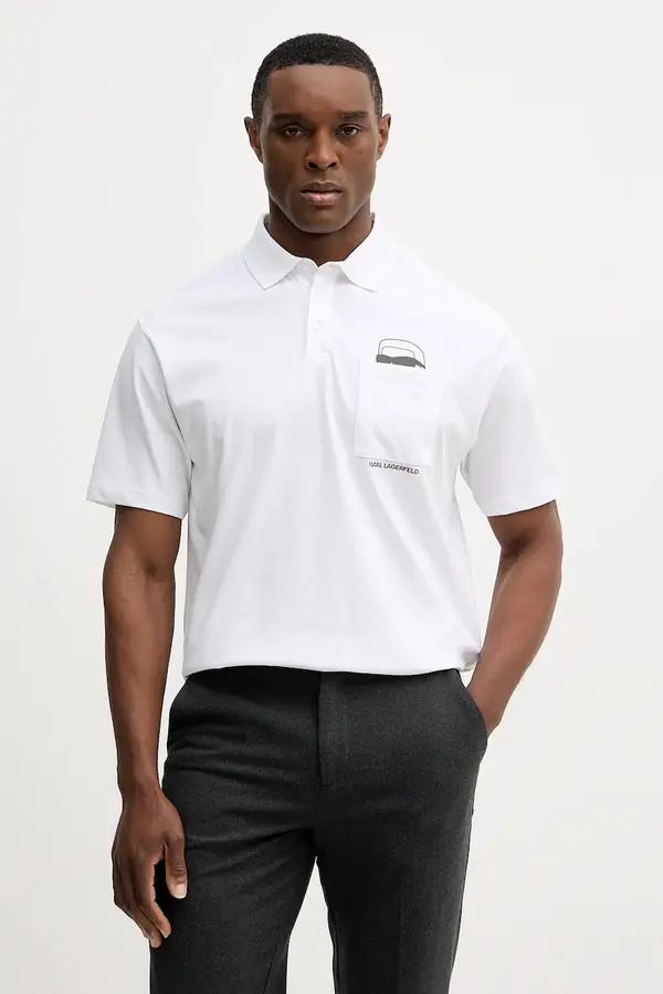 Karl Lagerfeld Bombažen polo Karl Lagerfeld