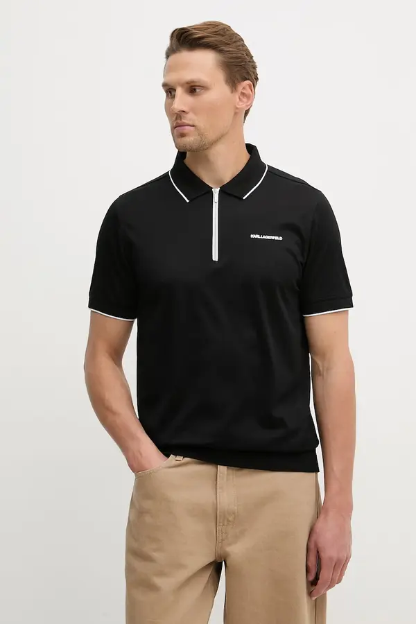 Karl Lagerfeld Bombažen polo Karl Lagerfeld