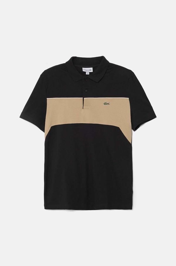 Lacoste Bombažen polo Lacoste črna barva, PH2847