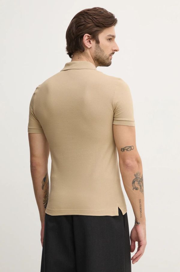 Lacoste Bombažen polo Lacoste Koszulka Lacoste Pique Polo Shirt PH4012 02S bež barva, PH4012