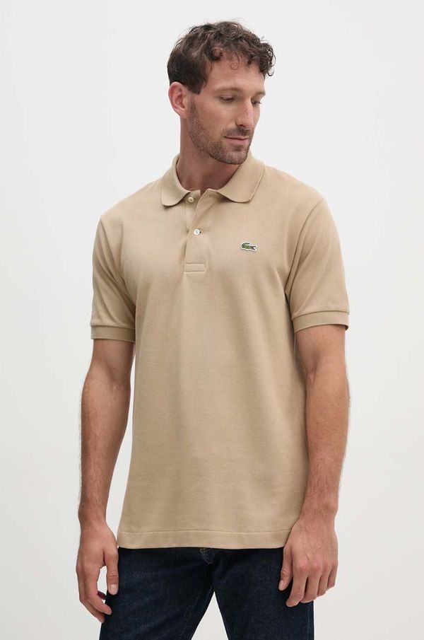 Lacoste Bombažen polo Lacoste Koszulka Lacoste Polo Classic Fit L1212 02S rjava barva