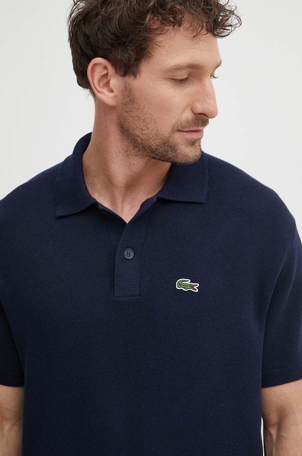 Lacoste Bombažen polo Lacoste mornarsko modra barva