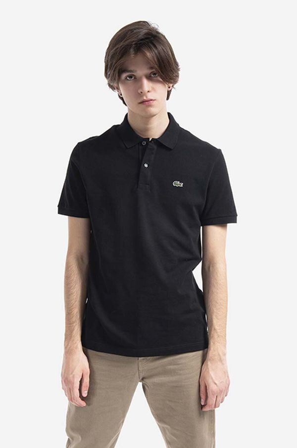 Lacoste Bombažen polo Lacoste PH4012 031 črna barva