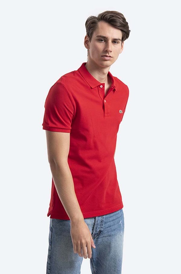 Lacoste Bombažen polo Lacoste PH4012 240 rdeča barva