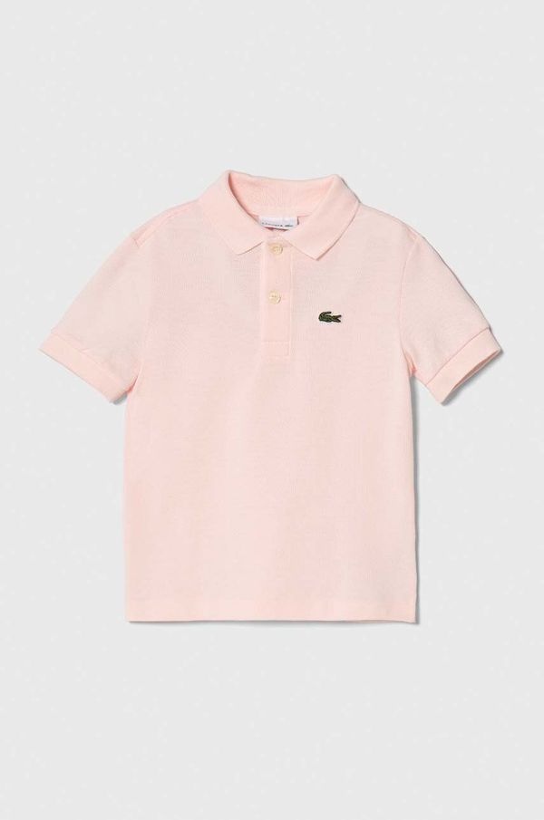 Lacoste Bombažen polo Lacoste roza barva