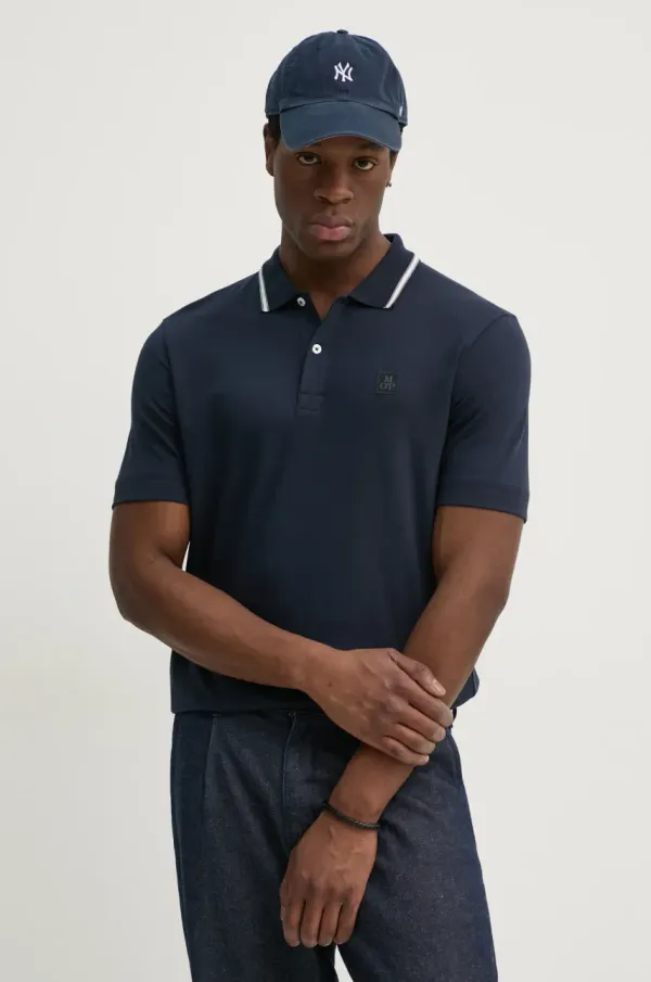 Marc O'Polo Bombažen polo Marc O'Polo moški, mornarsko modra barva, 522203453034