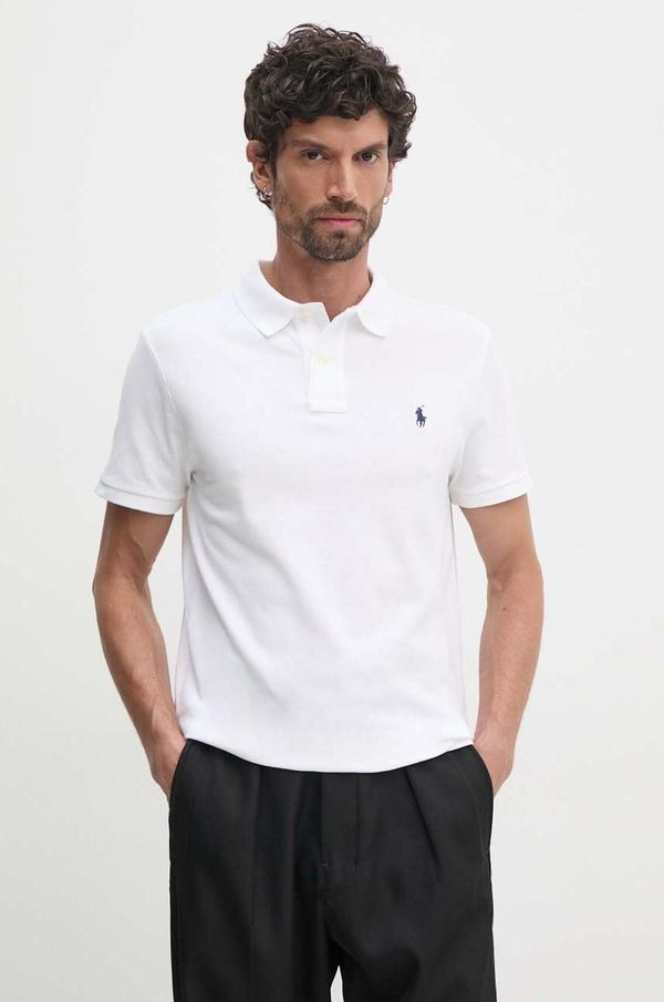 Polo Ralph Lauren Bombažen polo Polo Ralph Lauren bela barva, 710666998