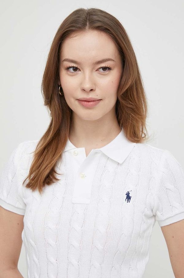 Polo Ralph Lauren Bombažen polo Polo Ralph Lauren bela barva