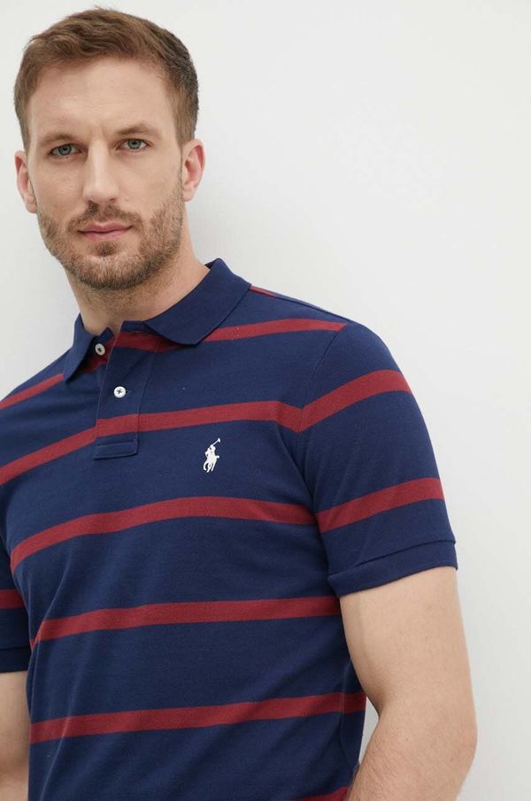 Polo Ralph Lauren Bombažen polo Polo Ralph Lauren mornarsko modra barva, 710941433