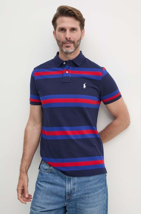 Polo Ralph Lauren Bombažen polo Polo Ralph Lauren mornarsko modra barva, 710951896