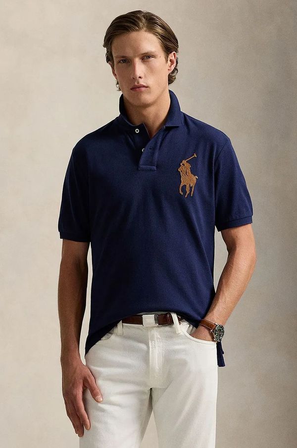 Polo Ralph Lauren Bombažen polo Polo Ralph Lauren mornarsko modra barva, 710958776