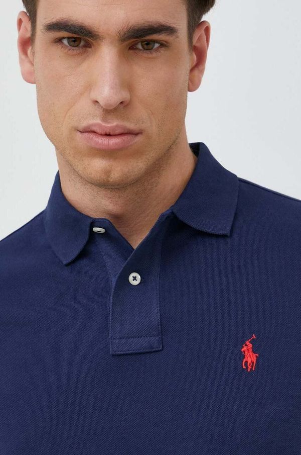 Polo Ralph Lauren Bombažen polo Polo Ralph Lauren mornarsko modra barva