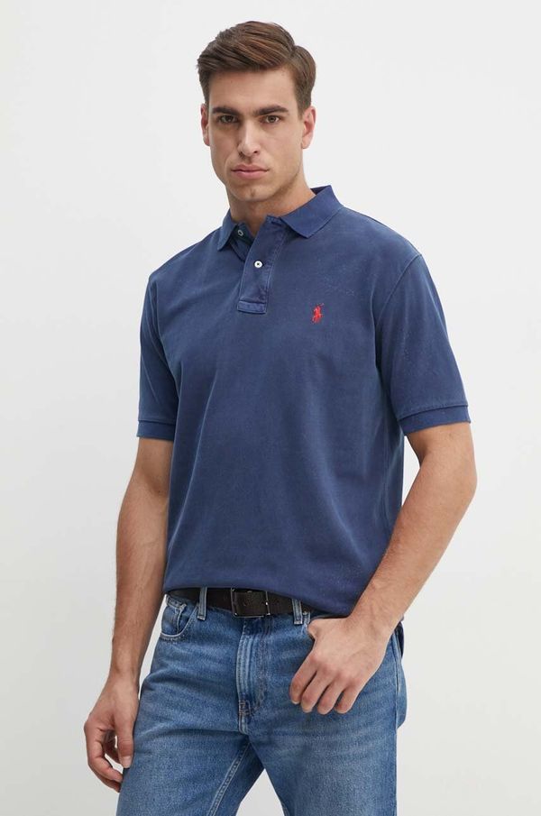 Polo Ralph Lauren Bombažen polo Polo Ralph Lauren mornarsko modra barva