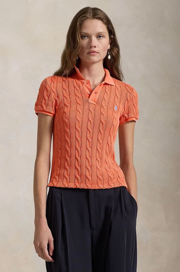 Polo Ralph Lauren Bombažen polo Polo Ralph Lauren oranžna barva