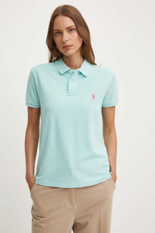 Polo Ralph Lauren Bombažen polo Polo Ralph Lauren turkizna barva, 211935587