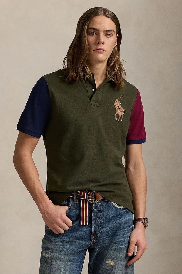 Polo Ralph Lauren Bombažen polo Polo Ralph Lauren zelena barva, 710958777