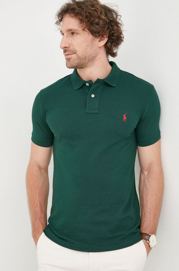 Polo Ralph Lauren Bombažen polo Polo Ralph Lauren zelena barva