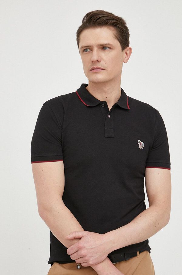 PS Paul Smith Bombažen polo PS Paul Smith črna barva