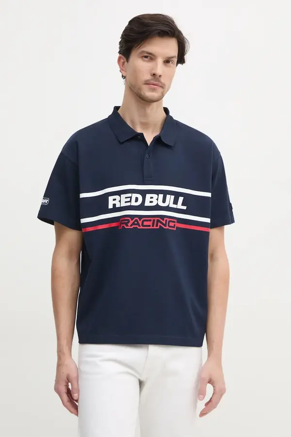 Red Bull Racing x Pepe Jeans Bombažen polo Red Bull Racing x Pepe Jeans MOTO PANEL POLO