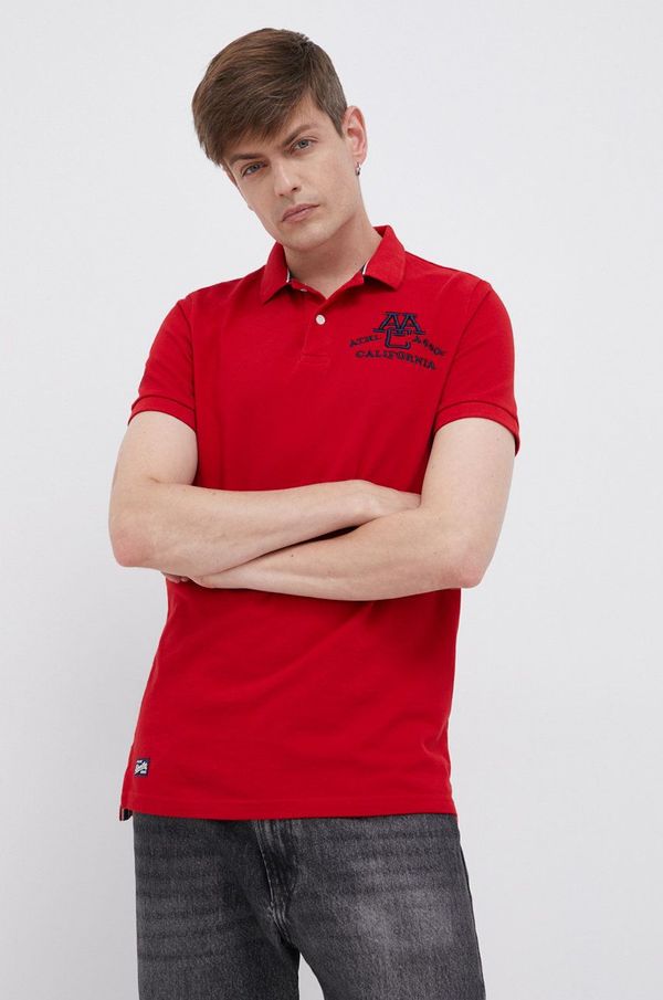 Superdry Bombažen polo Superdry rdeča barva