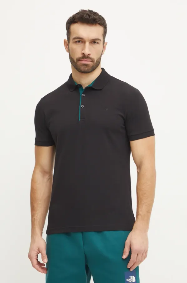The North Face Bombažen polo The North Face Premium Slim črna barva, NF0A8C1NJK31