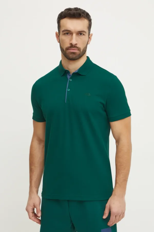 The North Face Bombažen polo The North Face Premium Slim zelena barva, NF0A8C1N6GI1