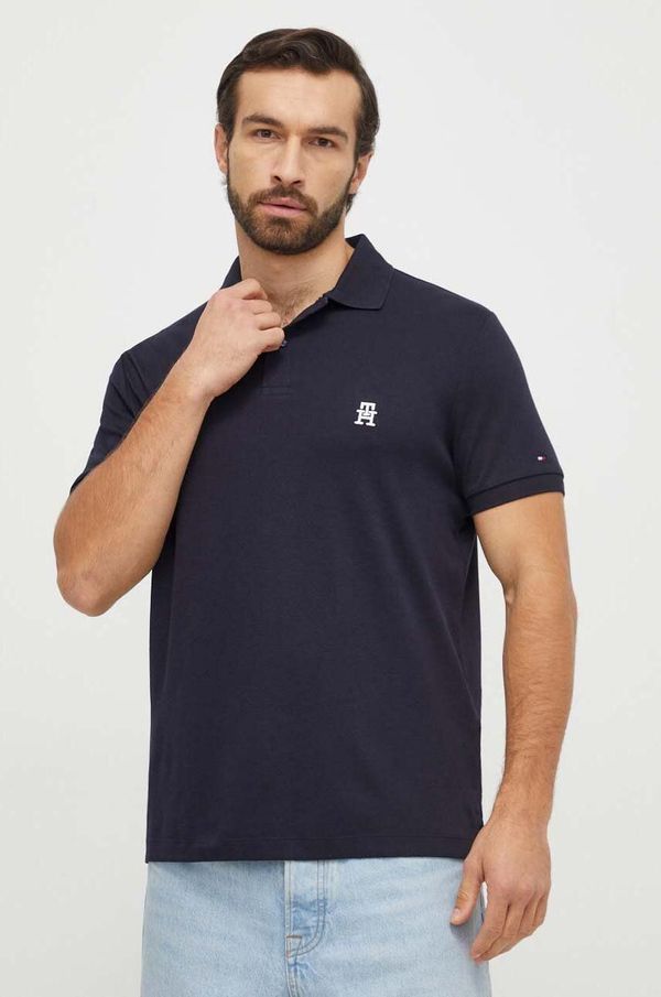 Tommy Hilfiger Bombažen polo Tommy Hilfiger mornarsko modra barva