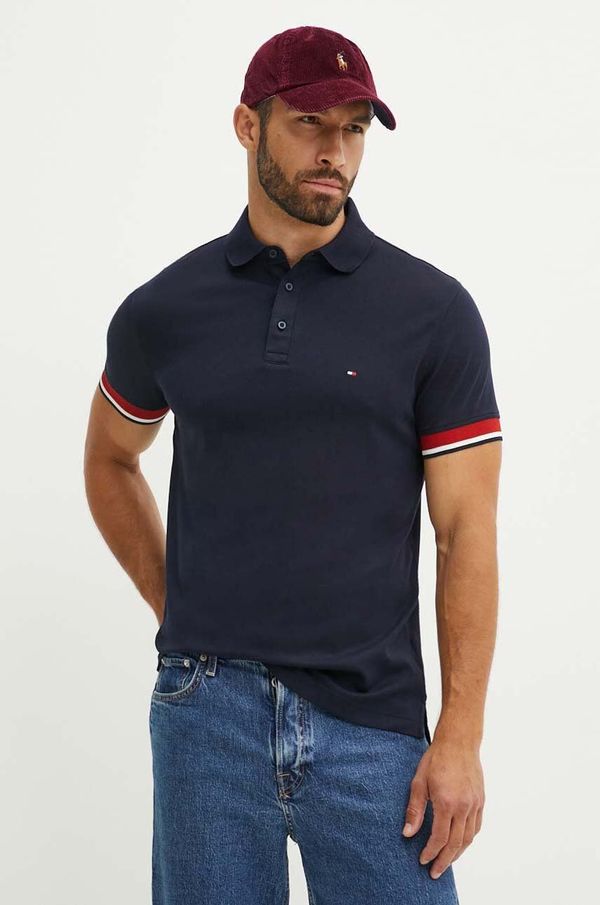 Tommy Hilfiger Bombažen polo Tommy Hilfiger mornarsko modra barva, MW0MW35588