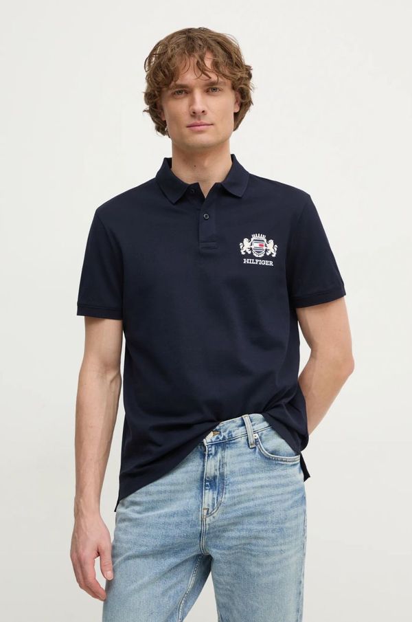 Tommy Hilfiger Bombažen polo Tommy Hilfiger mornarsko modra barva, MW0MW37516