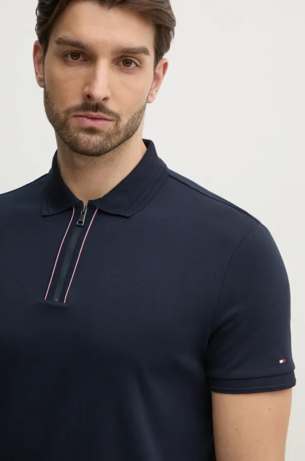 Tommy Hilfiger Bombažen polo Tommy Hilfiger mornarsko modra barva, MW0MW38487