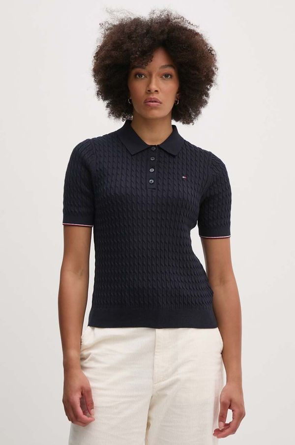 Tommy Hilfiger Bombažen polo Tommy Hilfiger mornarsko modra barva, WW0WW41878