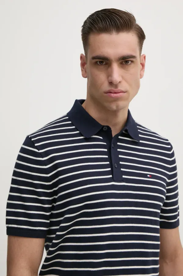 Tommy Hilfiger Bombažen polo Tommy Hilfiger moški, mornarsko modra barva, MW0MW37396