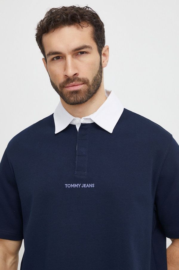 Tommy Jeans Bombažen polo Tommy Jeans mornarsko modra barva