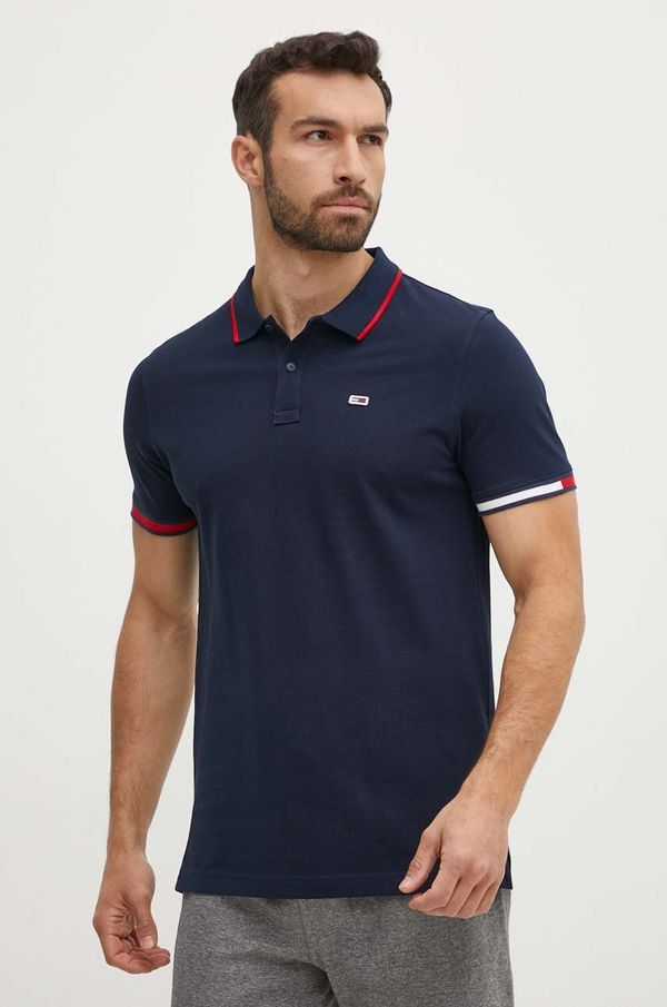 Tommy Jeans Bombažen polo Tommy Jeans mornarsko modra barva, DM0DM12963