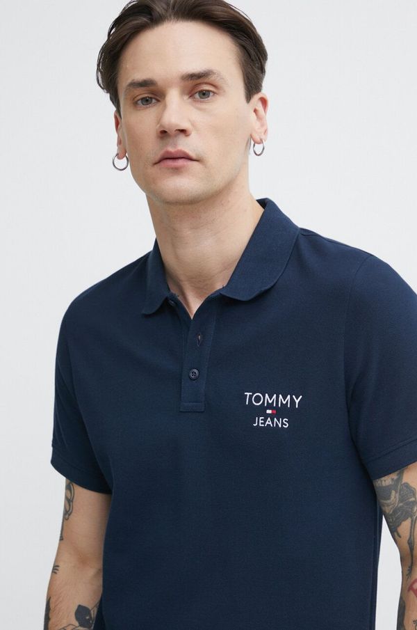 Tommy Jeans Bombažen polo Tommy Jeans mornarsko modra barva, DM0DM18927