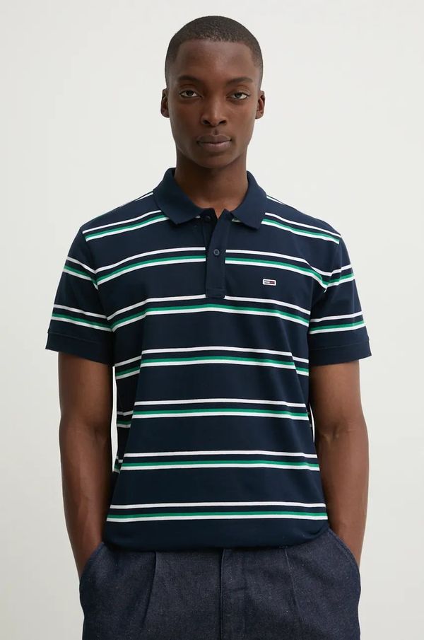 Tommy Jeans Bombažen polo Tommy Jeans mornarsko modra barva, DM0DM19502