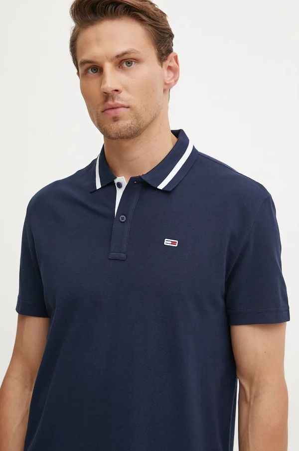 Tommy Jeans Bombažen polo Tommy Jeans mornarsko modra barva, DM0DM20443