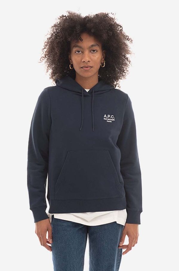 A.P.C. Bombažen pulover A.P.C. Hoodie Manuela ženski, roza barva, s kapuco