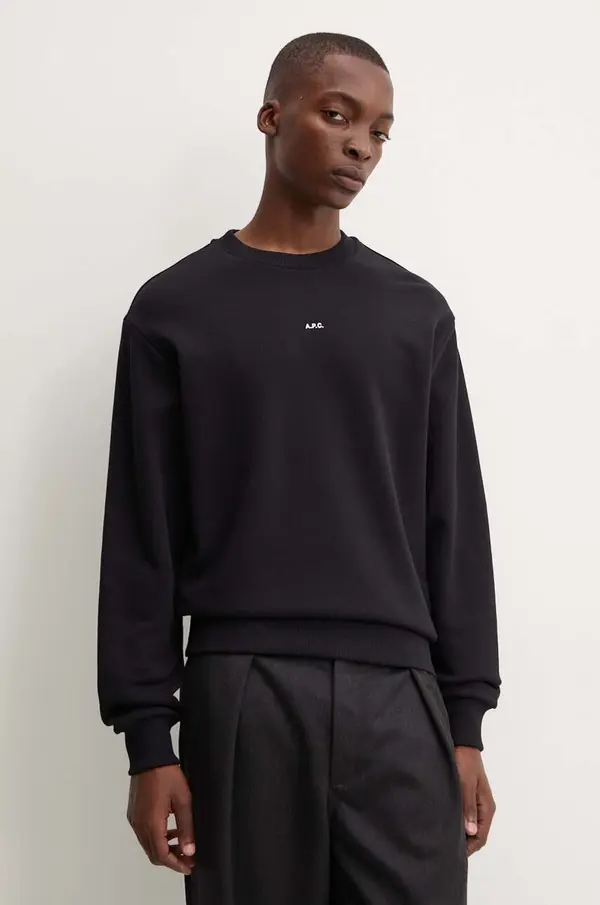 A.P.C. Bombažen pulover A.P.C. sweat boxy micro logo GOTS